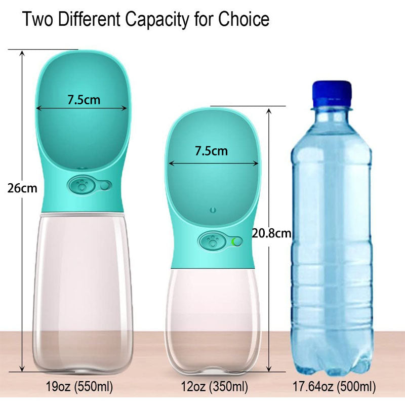 350ML Dog Water Bottle Leak Proof Portable Puppy Water Dispenser with Drinking Feeder for Pets-Blue