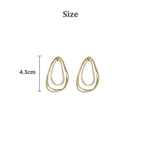 Double Hoop Curved Statement Earrings for Women