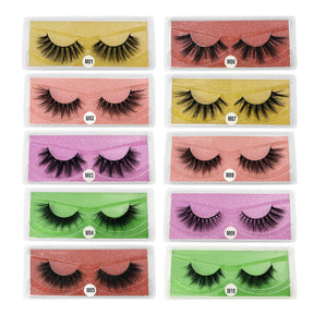 Eyelashes Faux 3D Makeup Cilios Thick Mink Natural False Lashes-MixSet