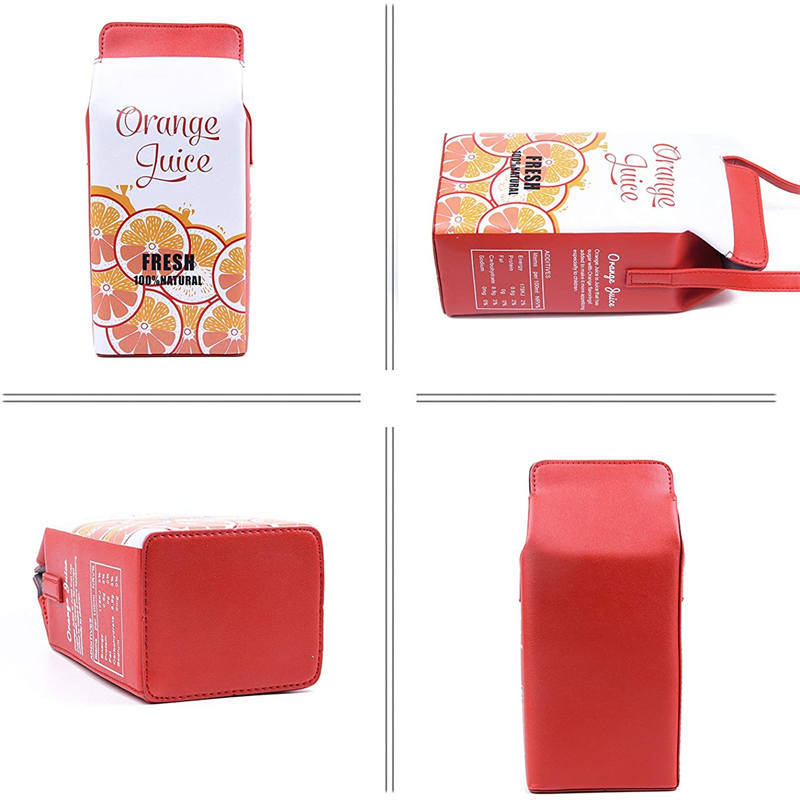 Orange Juice Box Cross-Body Bag Women Phone Shoulder Bags