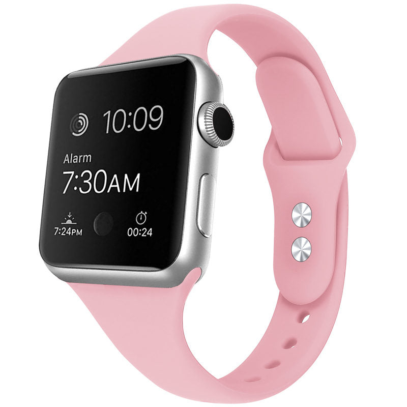 Slim Soft Silicone Replacement Watch Band Loop for iWatch Series SE 6 5 4 3 2 1-RetroRose