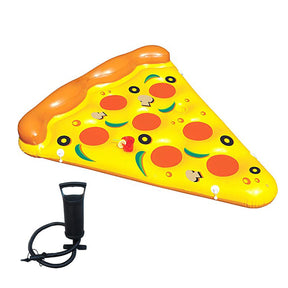 Giant Inflatable Pizza Pool Float Raft with Portable Hand Pump Fun Outdoor Swimming Accessories