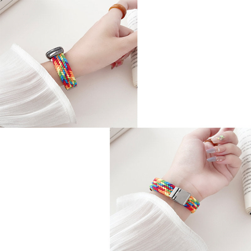 Sports Strap with Adjustable Buckle Solo Loop Elastic Watchband for Mi8-12