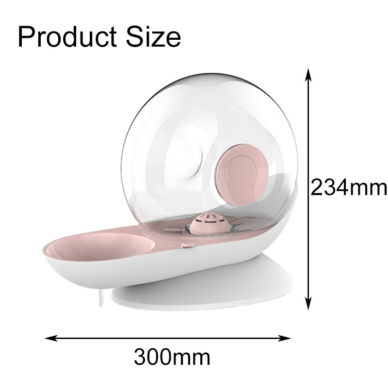 Pet Water Dispenser Bubble Snail Shaped Water Feeder Automatic Drinking-Pink