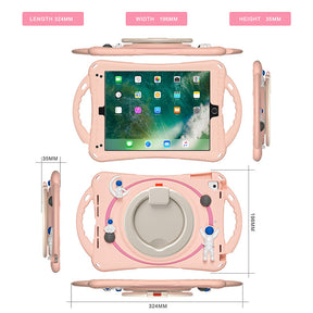 iPad Case Shockproof Case With Handle Stand Shoulder Strap for iPad 9.7 2018/2017/Pro9.7/Air2/Air-Pink