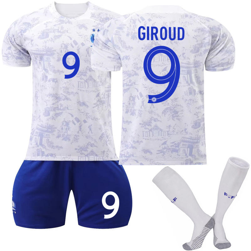 France National Team Away Jersey 2022-23 GIROUD #9 Soccer Jersey for Kids Adult