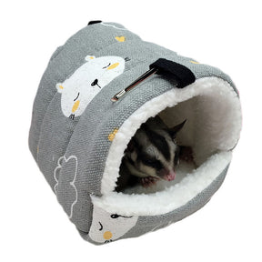 Warm Hamster Plush Bed Hanging Hammock Nest-GreyRabbit