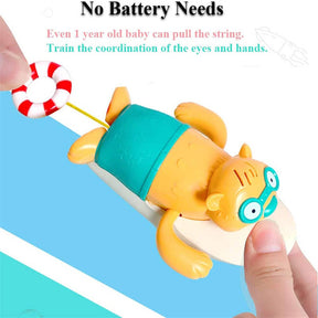 Baby Bath Toy Cute Wind Up Surfing Beaver for 18 Months+