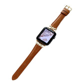 Genuine Leather Strap with Fashion Metal C Buckle for Apple Watch-4