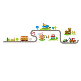 Removable Cute Cartoon Kids Room Wall Decal City Car Circled Curved Road Wall Stickers-082