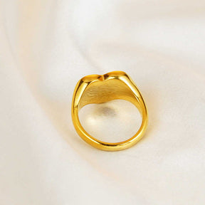 Heart Ring Black and White Checkerboard Ring For Women