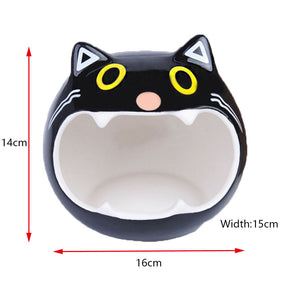 Small Animal Ceramic House Summer Cool Hideout-BlackCat