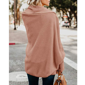 Women's Batwing Knitted Oversized Slouchy Solid Cardigan Sweater Knit Outwear-Pink