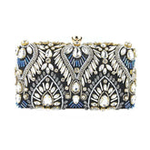 Vintage Beaded Clutch Evening Bags Flapper Handbag Clutch for Women--Black