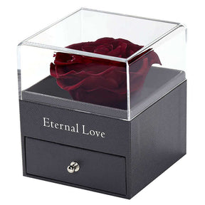 Preserved Flower Rose Gift Box for Valentines Day Anniversary Wedding-Wine Red