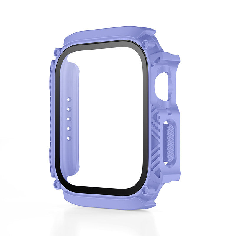 Waterproof iWatch Case PC Screen Protector for Apple Watch Series 7/8-Purple