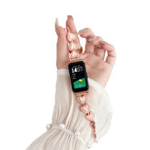 Luxury Metal Watch Strap Cute Heart-Shaped Bracelet for Huawei 8-Pink