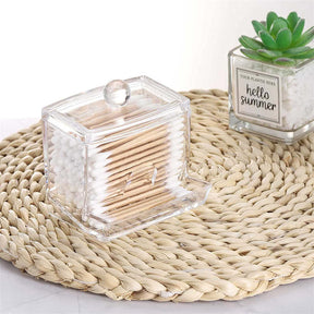 Cotton Swab Pads Holder  Cotton Buds Ball Dispenser Organizer Box Clear Acrylic Cotton Pad Container