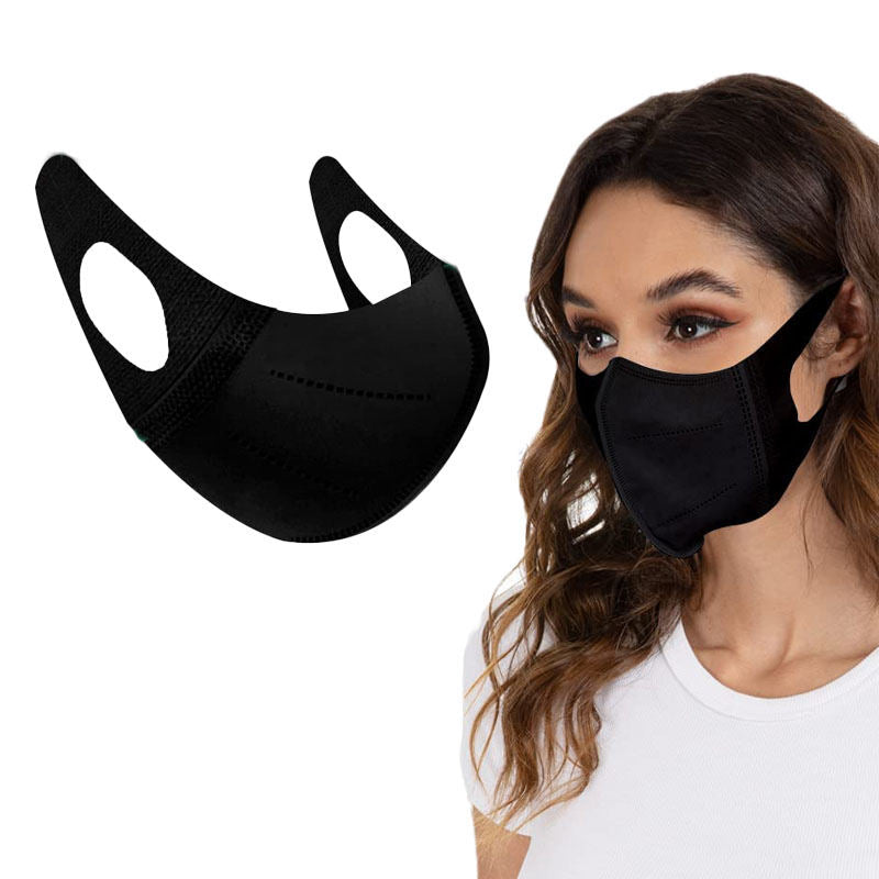 50pcs 3D Disposable Adults Face Mask Elastic Cloth Breathable Face Mask-Black