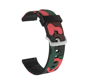 Camo Silicone Watch Band For Samsung Galaxy Watch 42/46mm Gear S3 Frontier/Classic(Camo Red2)