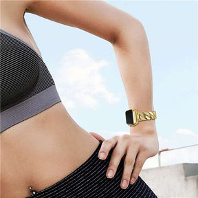 DP Bling Watch Band Stainless Steel Wristbands for Apple iWatch Series 1/2/3/4/5/6/SE For Women-Gold