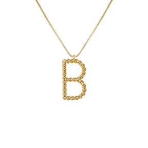 26 Alphabet Twisted Pendant Necklace Personalized Jewelry-B