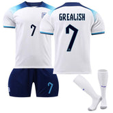 England Hone Jersey 2022-23 GREALISH #7 Soccer Jersey Kids Adult 3-Pieces Jersey Kits