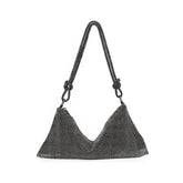 Rhinestone Purse Shiny Womens Party Handbag Hobo Bag-Black