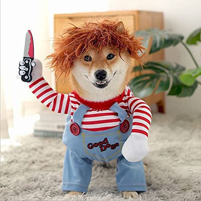 Pet Halloween Funny Costumes for Dog Cat Deadly Doll