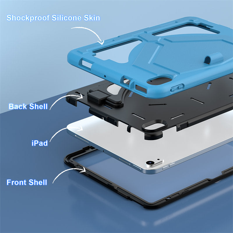 Kids Case Heavy Duty Shockproof with Kickstand for iPad 10th 2022-LightBlue