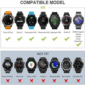 Smart Watch Band For Garmin Fenix 5/5Plus/6/6 Pro Forerunner 935/945 Quick Release Silicone Strap Black Steel Buckle-Army Green