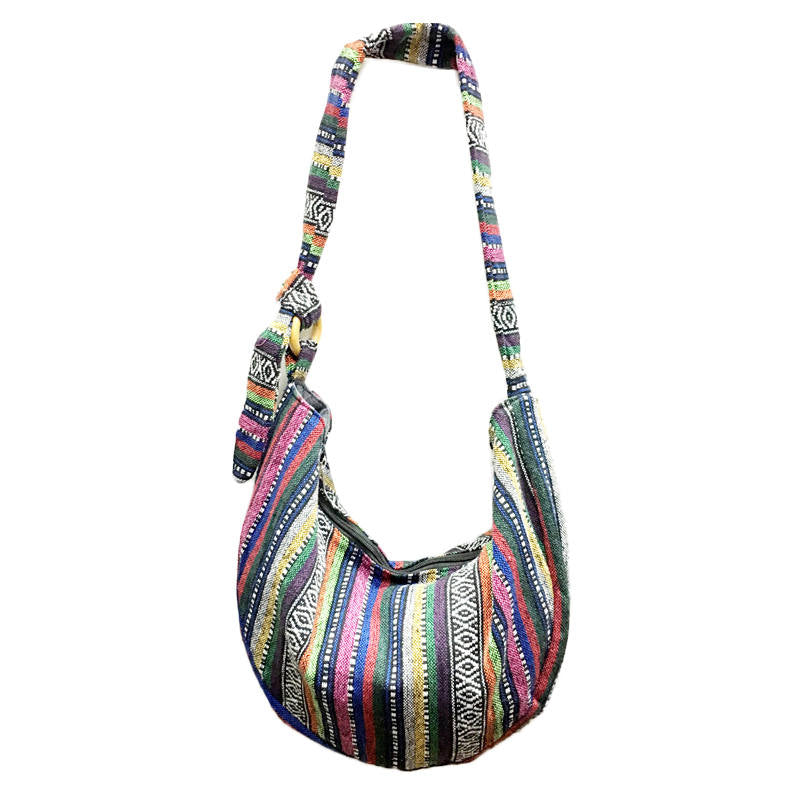 Womens Sling Crossbody Bag Ethnic Print Shoulder Bag with Adjustable Strap-G