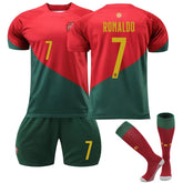 RONALDO #7 Portugal Home Jersey 2022/23 Soccer Jersey Kit Football T-shirt Set For Adult Kids