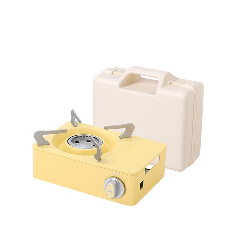 Mini Camping Butane Stove Burner with Carrying Case-Yellow