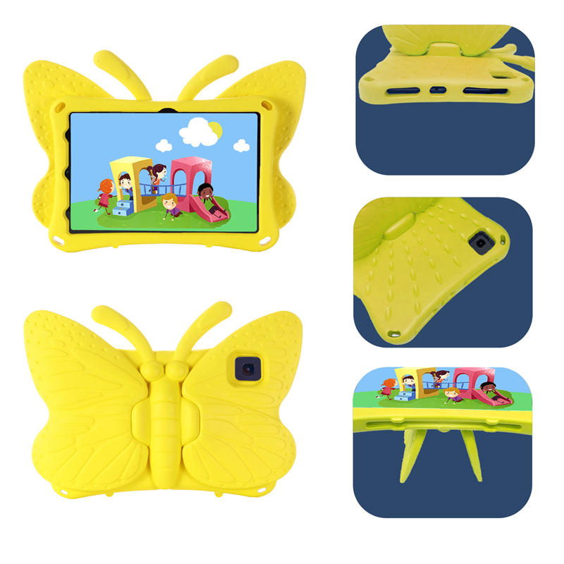 Butterfly Samsung Tablet Case for Galaxy Tab A8 10.5 Inch 2021 (SM-X200/SM-X205/SM-X207)-Yellow