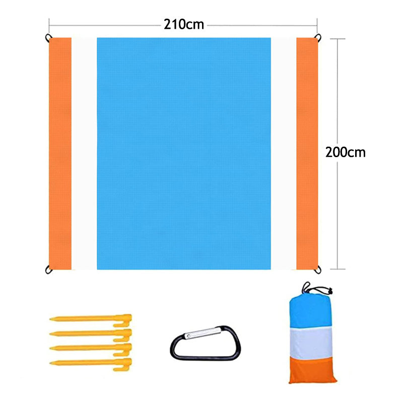 Sand Free Beach Blanket 82 x79inches Portable Waterproof Beach Mat-Orange