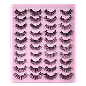 20 Pairs of False Eyelashes Mixed Natural Thick Cat Eye Lashes