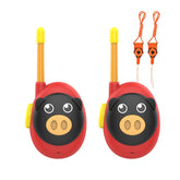 2 Pcs Kids Walkie Talkies with Lanyards 2 Way Radios for 3-12 Year-Red/Pig