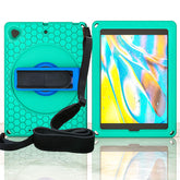 iPad Case With Handle Stand Shoulder Strap for iPad7/iPad8/iPad9 10.2/iPad10.5-GreenBlue