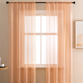 2 Panels Sheer Voile Rod Pocket Elegance Curtains for Living Room Bedroom-7