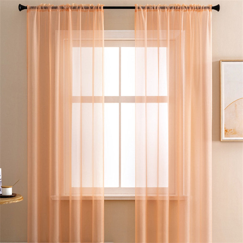 2 Panels Sheer Voile Rod Pocket Elegance Curtains for Living Room Bedroom-7