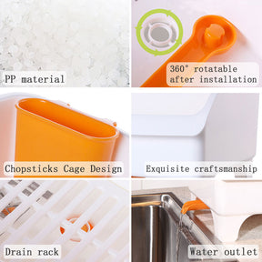 Dish Draining Rack Plastic Kitchen Cutlery Storage Organizer