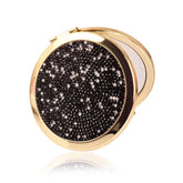 Home & LivingRhinestone Magnifying Compact Makeup Mirror 2X/1X Mirror-Black