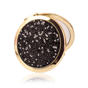 Home & LivingRhinestone Magnifying Compact Makeup Mirror 2X/1X Mirror-Black