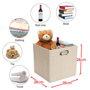 4 Pcs 28CM Storage Cube Bins Foldable for Clothes Toys Organize