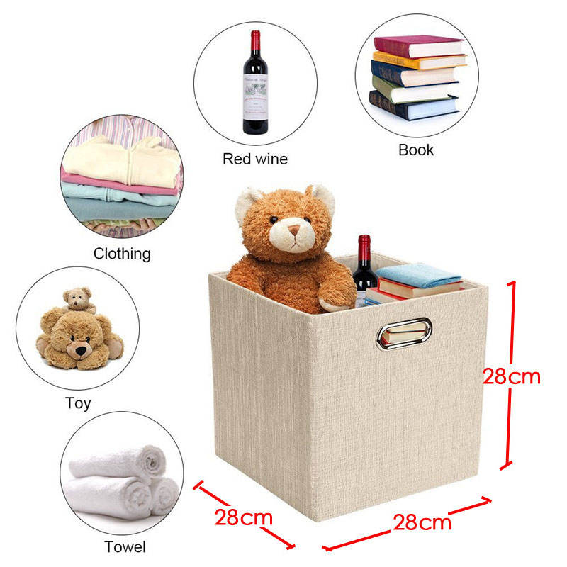 4 Pcs 28CM Storage Cube Bins Foldable for Clothes Toys Organize