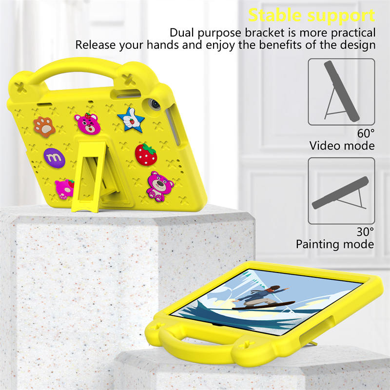 Strawberry Tablet Case with Handle Stand Full Protection Cover for Huawei MatePad T10s 10.1/ T10 9.7 Inch-Yellow