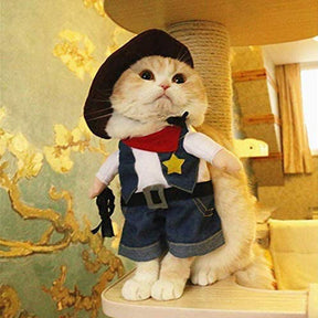 Pet Halloween Costumes for Dog Cat Funny Cowboy Jacket Suit