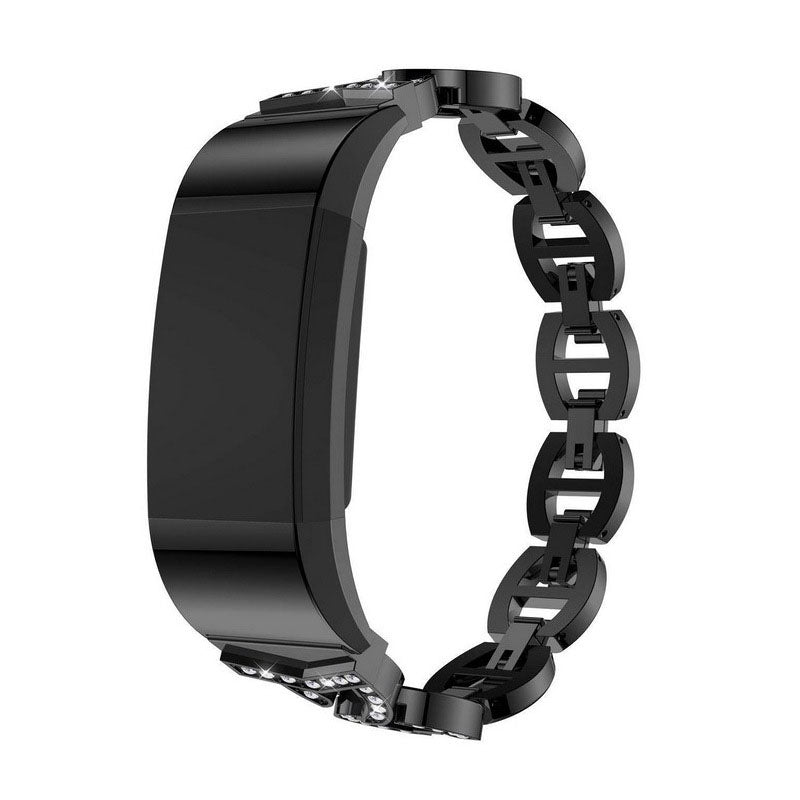 VO Bling Stainless Steel Watch Band Adjustable Wristbands for Apple IWatch Series SE/1/2/3/4/5/6 For Women-Black