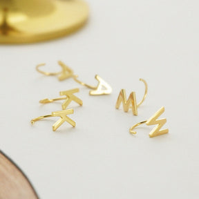 Alphabet Letter Earrings Personalized Initial Stud for Ladies Girls-T